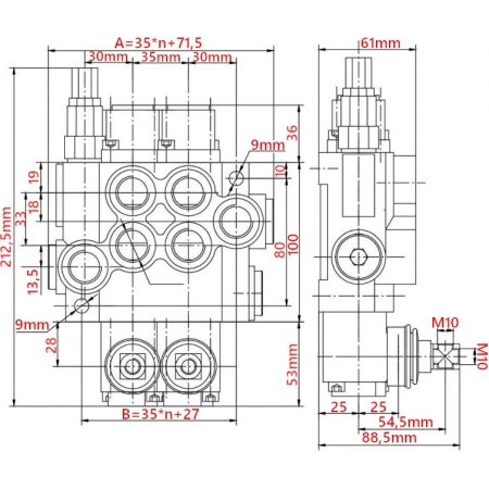 ROZDZIELACZ HYDR. MONOBLOK 1 SEKCJA 40L TUR 01P402